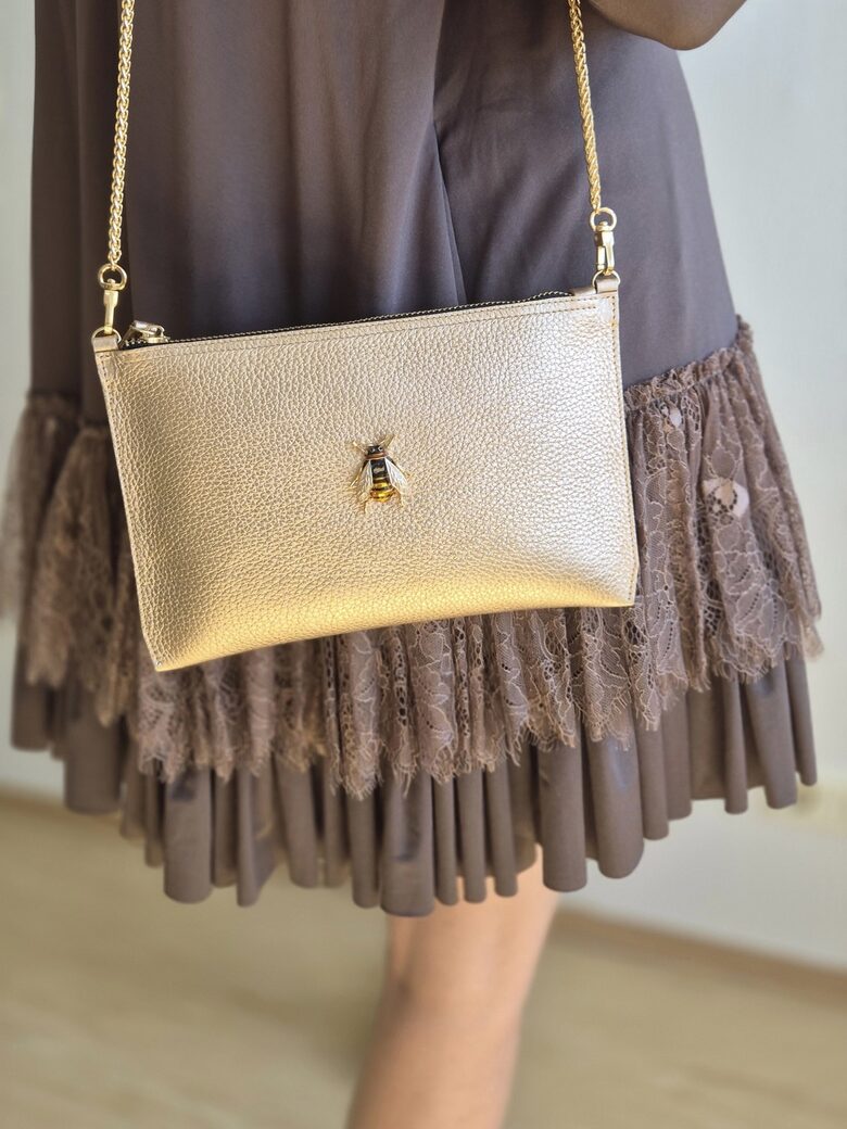 Rozā zelta plecu somiņa ar BITI